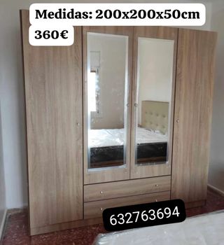 Armario 200x200x50cm con Espejo