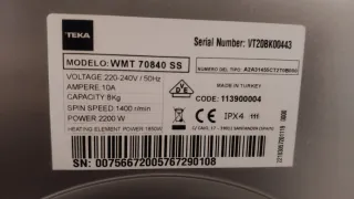 Lavadora Teka WMT 70840 SS