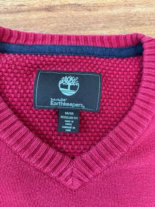Timberland Jersey Rojo Cuello Pico – Talla M