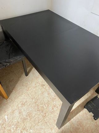 Mesa comedor extensible madera oscura