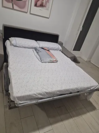 Sofá Cama Gris Tela