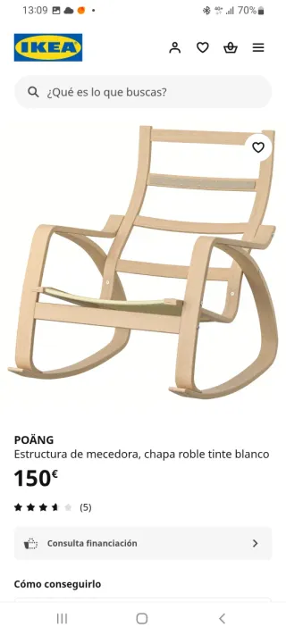 Mecedora Poäng Ikea Madera Blanca