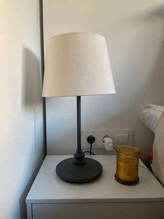 Lámpara de mesita de noche tela y metal (x2)