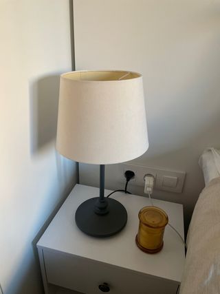Lámpara de mesita de noche tela y metal (x2)