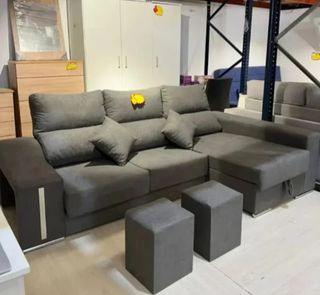 Sofá modular gris tela