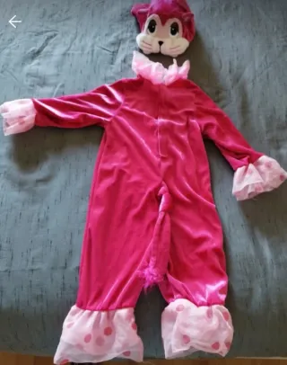 Disfraz de ardilla rosa 18-24 meses