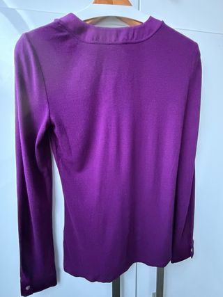 Jersey Massimo Dutti Morado Punto Fino Talla S