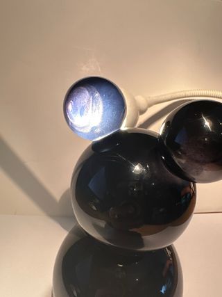 Escultura Mickey Mouse Cristal Negro Estilo Murano