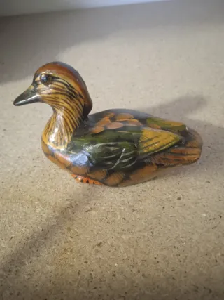 Pato de cerámica vintage decorativo