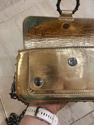 Zadig & Voltaire Cartera Metálica Vintage Dorada