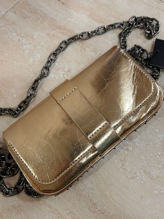 Zadig & Voltaire Cartera Metálica Vintage Dorada