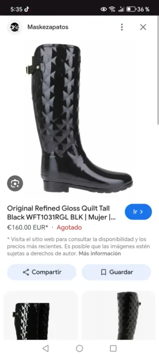 Botas de Lluvia Hunter Mujer Talla 43