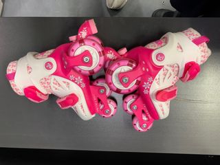 Patines infantiles rosas y blancos Talla: 27-30