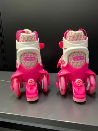 Patines infantiles rosas y blancos Talla: 27-30