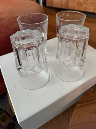 12 Bicchieri Vetro Sfacettati