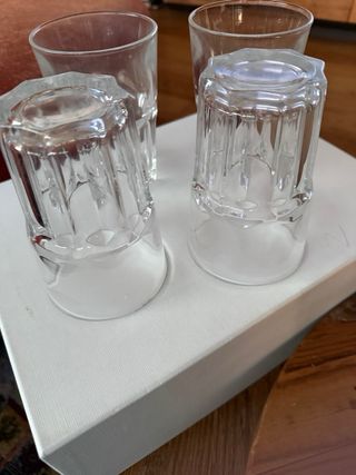 12 Bicchieri Vetro Sfacettati