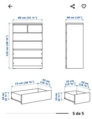 Comoda Malm Ikea blanca