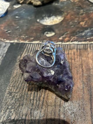 Anillo Plata 925 Piedra cristal tallada,.