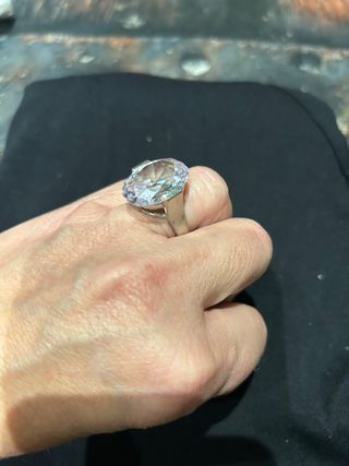 Anillo Plata 925 Piedra cristal tallada,.