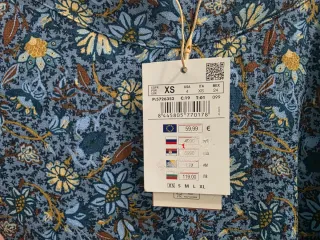 Falda floral azul talla XS Slowlove