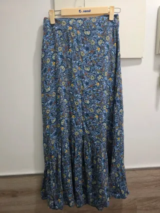 Falda floral azul talla XS Slowlove