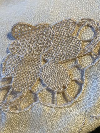 12 Tovaglioli Lino Avorio Ricamati Vintage