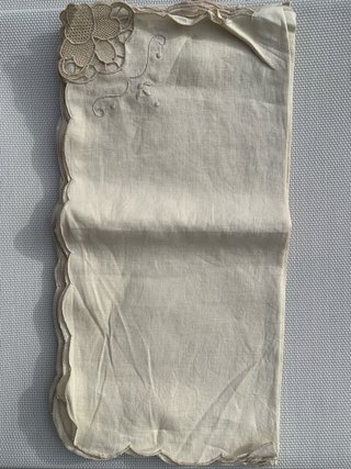 12 Tovaglioli Lino Avorio Ricamati Vintage