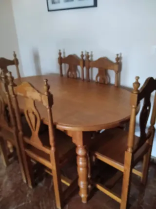 Mesa Comedor Provenzal Maciza + 6 Sillas