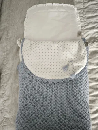 Conjunto colcha punto + saco carrito bebé