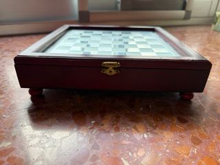 Juego Ajedrez Cristal con Caja Madera