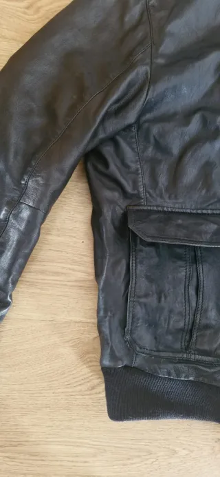 Casaco couro Bomber/aviador