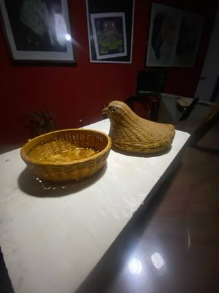 Portagioie vintage vimini anni '70