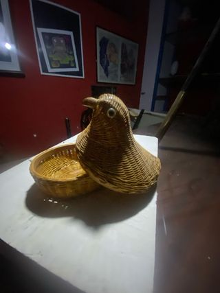 Portagioie vintage vimini anni '70