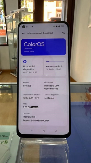 Oppo Reno6 5G 128GB Azul Marino 8GB RAM