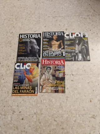 Lote 5 revistas Historia artículos sobre Egipto.