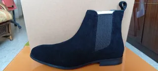 Botines de Piel Hombre Negros Casual, ligeras