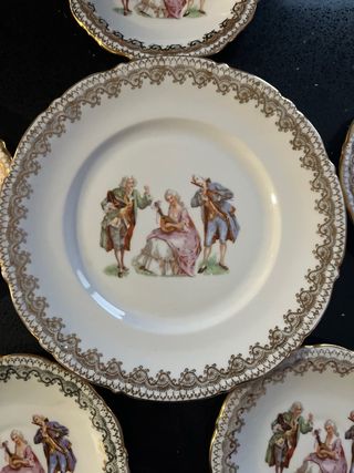 Juego Platos Santa Clara Escena Galante Porcelana