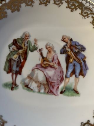 Juego Platos Santa Clara Escena Galante Porcelana