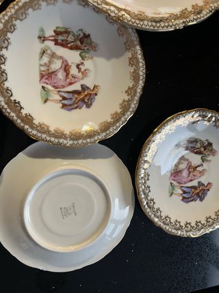 Juego Platos Santa Clara Escena Galante Porcelana