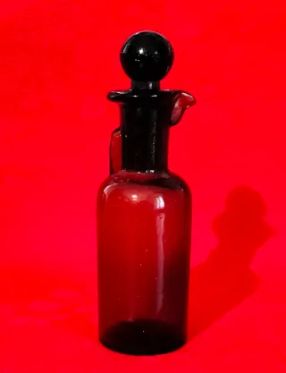 Antica ampolla farmacia vetro ambrato