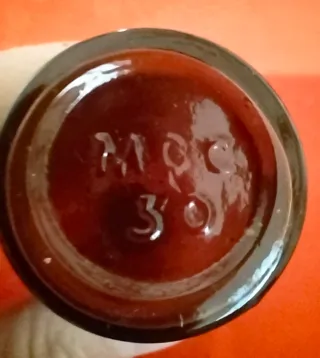 Antica ampolla farmacia vetro ambrato