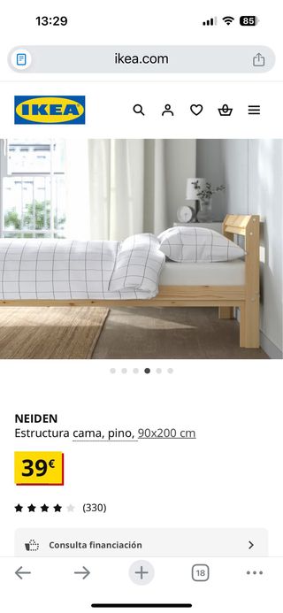 Cama individual IKEA madera