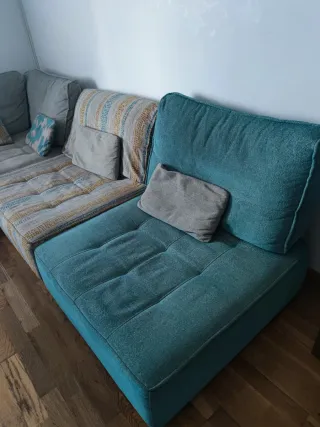 Sofá modular Fama azul y turquesa