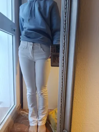 Pantalón vaquero blanco Zara Slim Fit