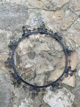 Marco forja negro redondo decorativo