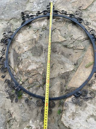 Marco forja negro redondo decorativo