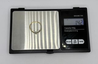 Anillo de oro combinado 18k, 1.42 g, T-17.