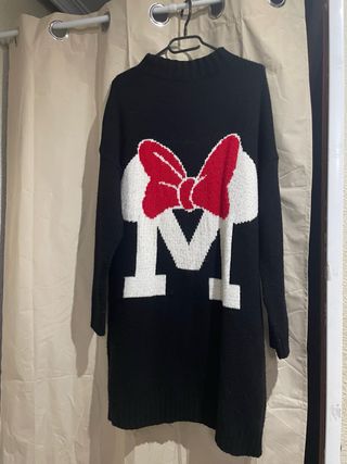 Vestido jersey negro y rojo