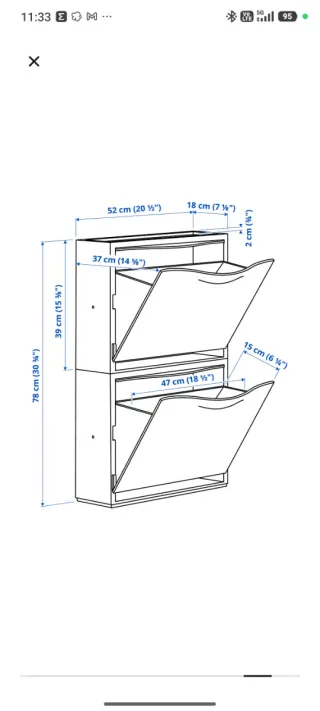 Zapatero Ikea Blanco Plástico