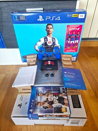 Ps4 Slim 1Tb + Mando + Juegos + Cargador + Caja
